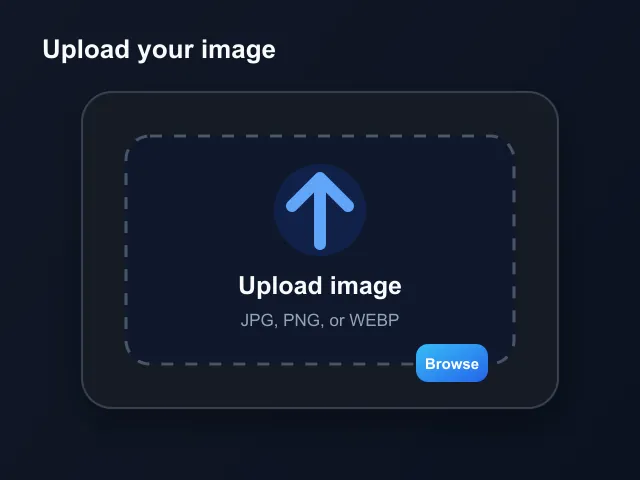 Upload image step for the AI background remover
