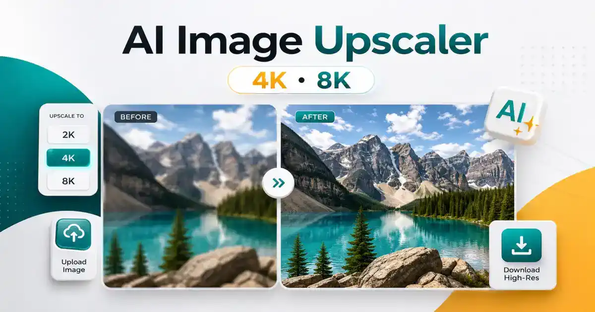 AI 圖片放大器效果前後對比，從低品質到 4K