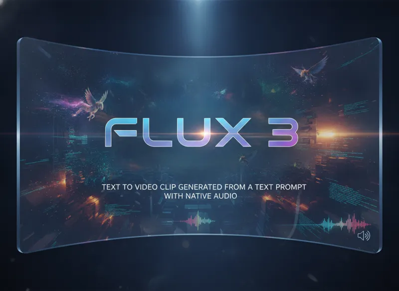 FLUX 3 文字生成影片功能從提示詞生成的帶音訊片段