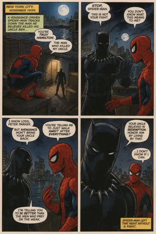 Comic book style image generated from an AI image transformation prompt