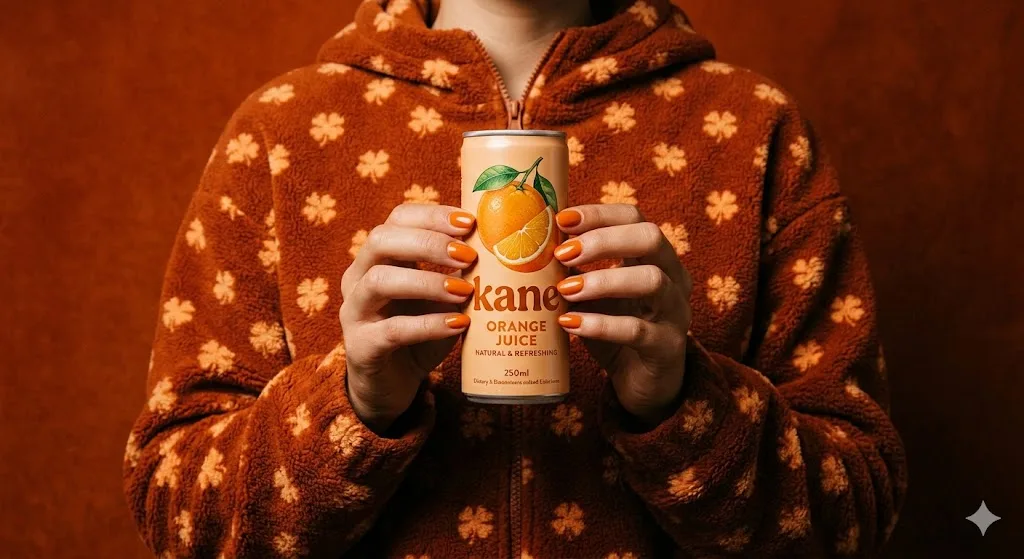 1.1. Orange Juice Brand Product Shot generated image example