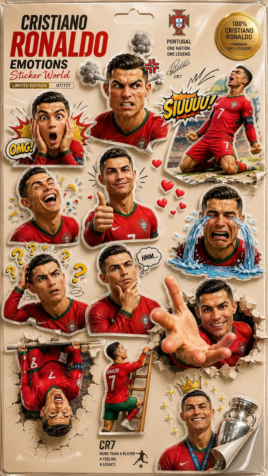 Cristiano Ronaldo Living Sticker Sheet generated image example