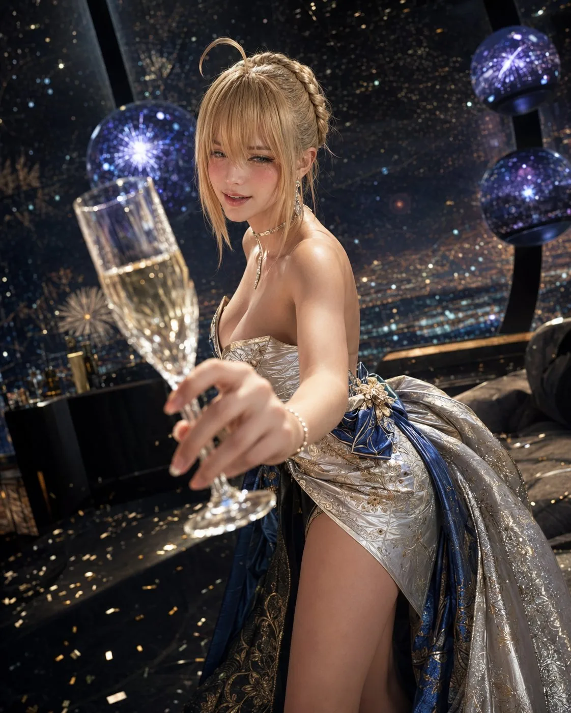 Champagne Celebration Luxury Editorial Portrait generated image example