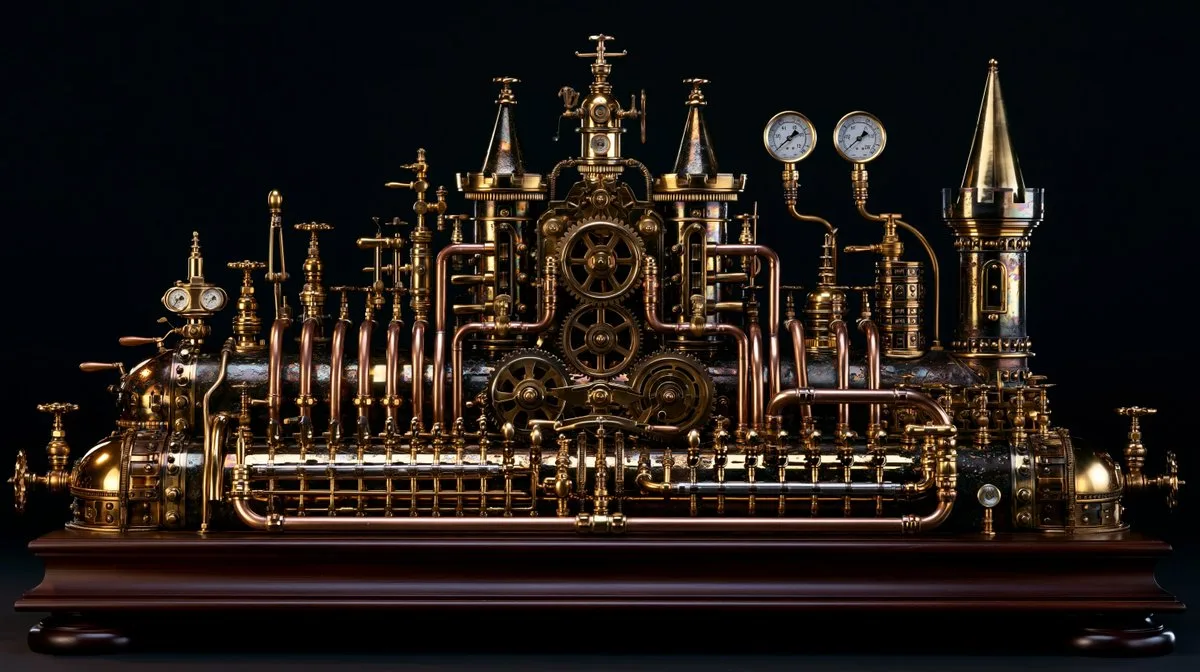 Game Asset - Intricate Steampunk Mechanical Sculpture generated image example