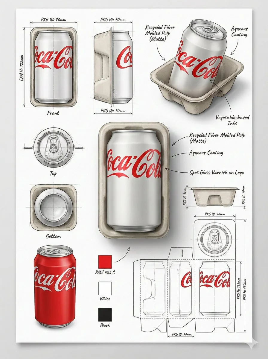 Using Attached Professional Industrial Packaging Design Illustration... generated image example