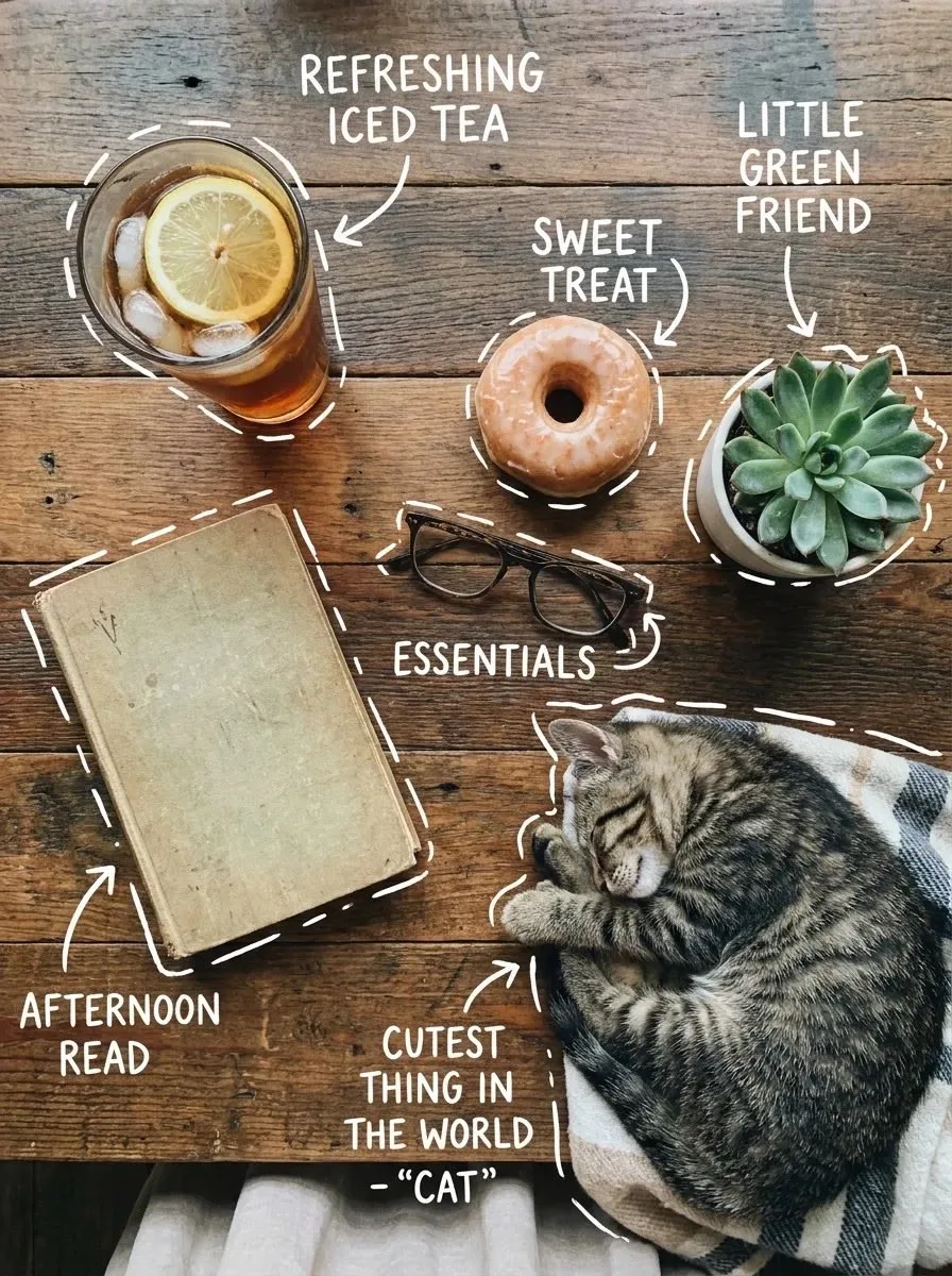Infographic / Edu Visual - Cozy Tabletop Flat Lay with Doodles generated image example