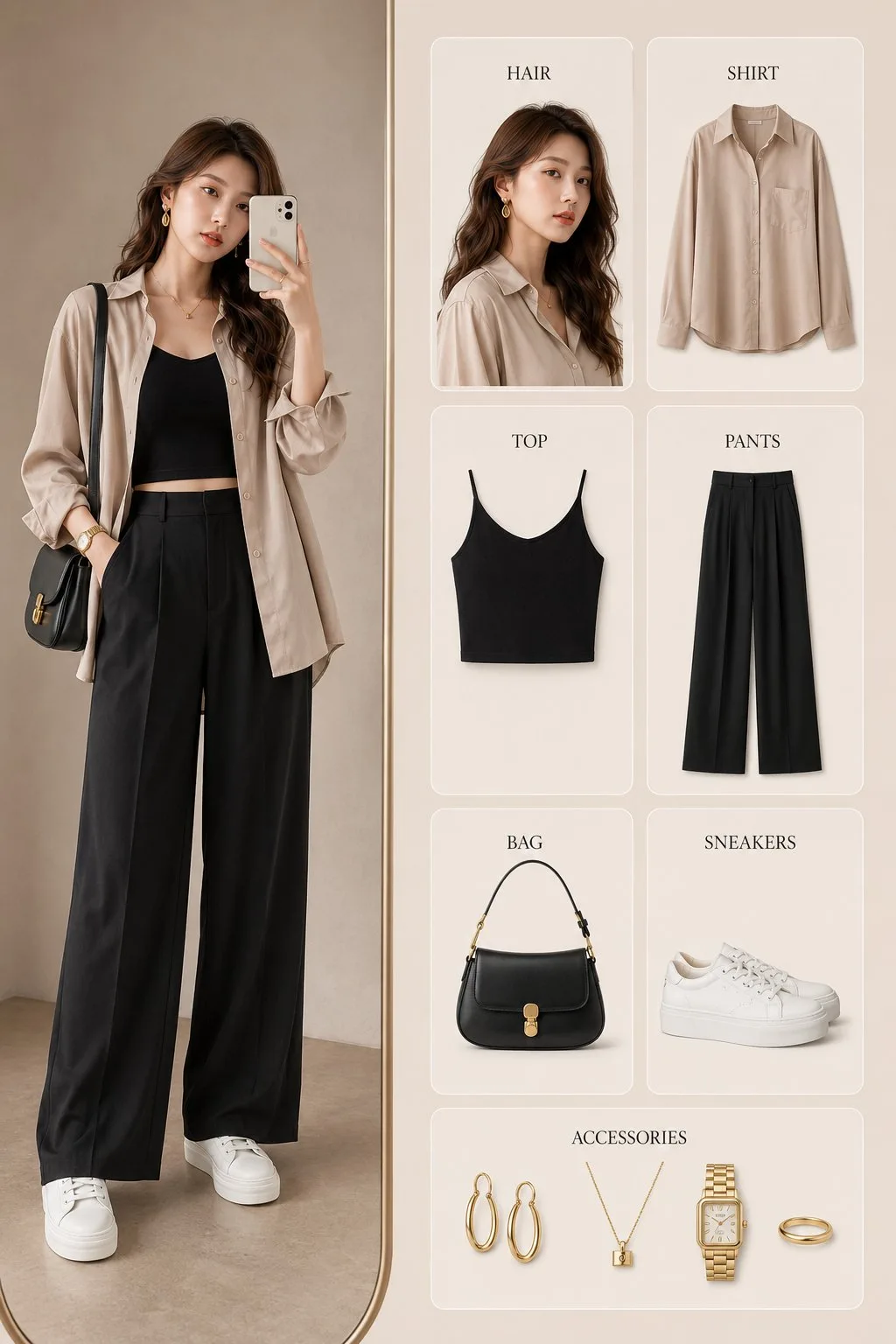 Minimal Fashion Outfit Breakdown Infographic generated image example