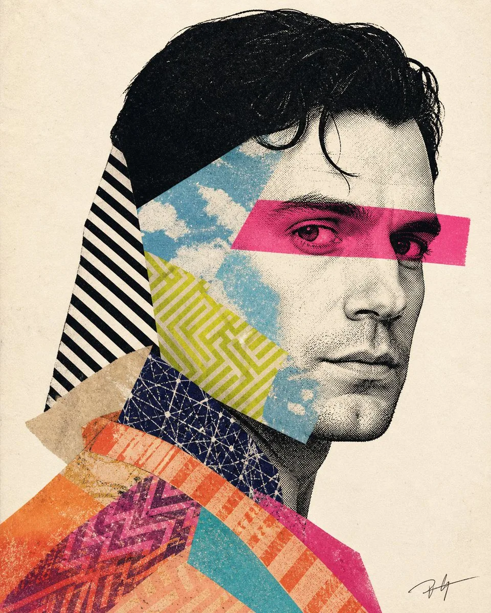 Social Media Post - Mixed-media collage portrait illustration generated image example