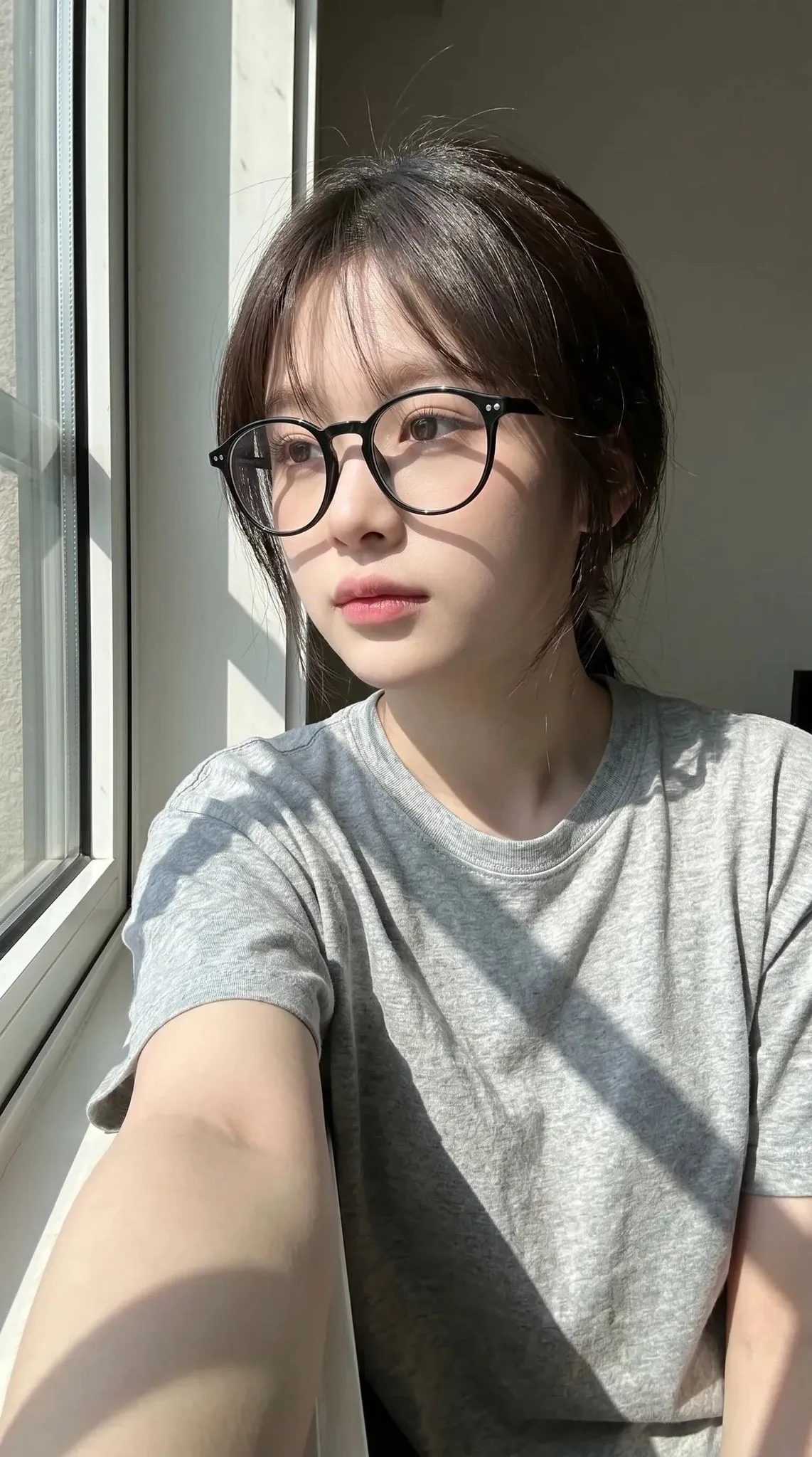 Window Light Glasses Smartphone Selfie Portrait generated image example