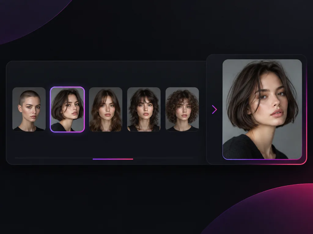 Choosing an AI hairstyle preset or uploading a hairstyle reference photo