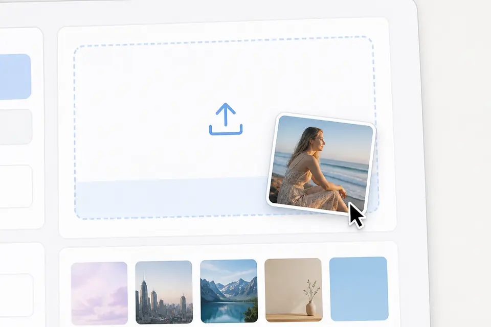 Upload photo step for AI background changer tool