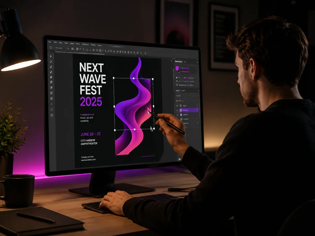 Designer refining a layout with the Grok Imagine Image 2.0 editor